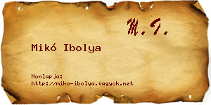 Mikó Ibolya névjegykártya